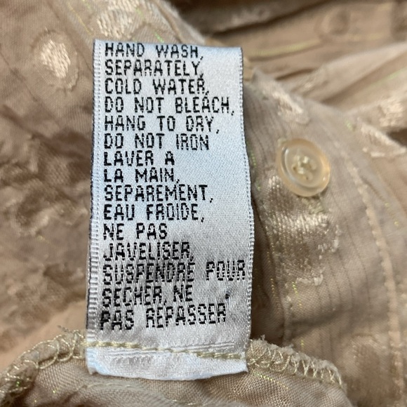 Proportion Petite 4 Season  Button Down Short Sleeve Blouse w Lurex - Picture 12 of 13